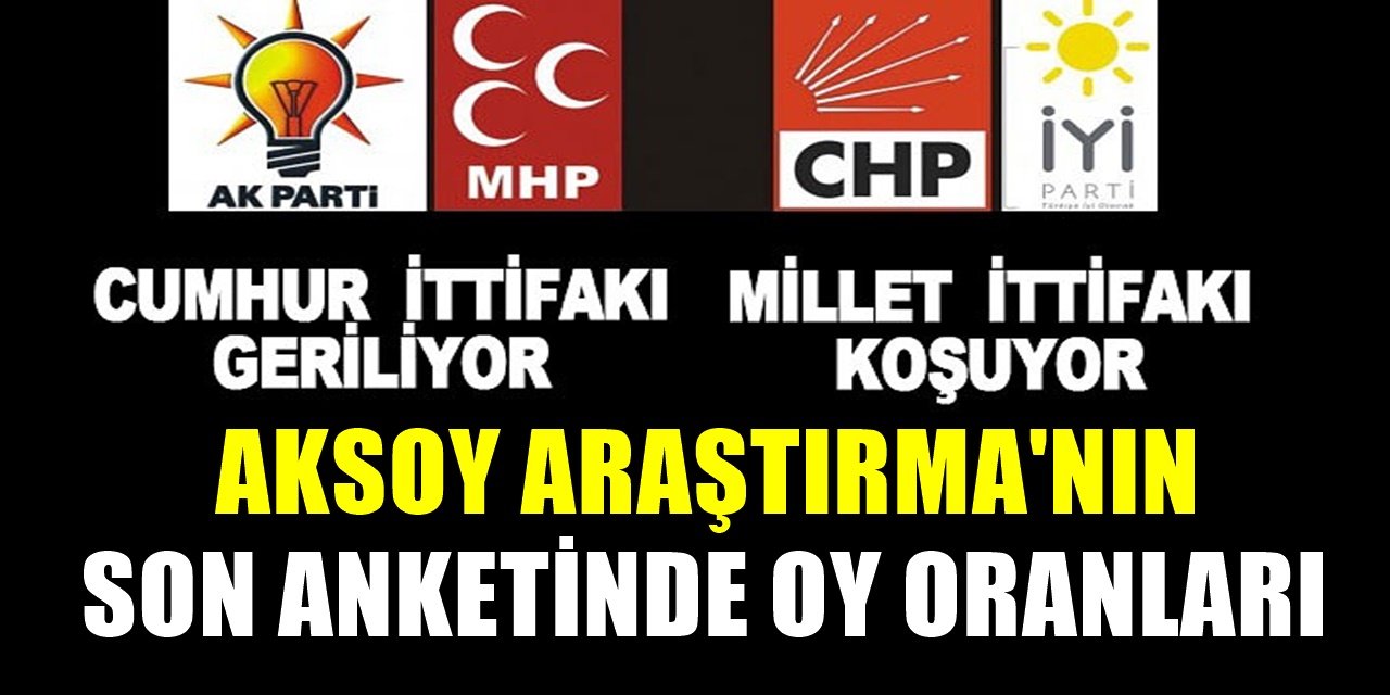 Aksoy Araştırma'nın Seçim Anketinde İyi Parti ve CHP Cumhur İttifakı'nı Geçti
